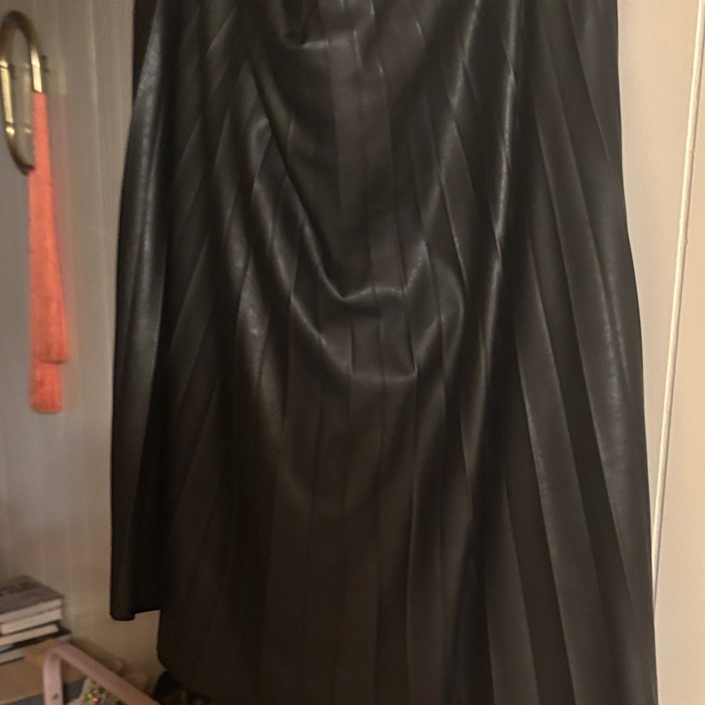 J. Crew Pleated Faux Leather Skirt